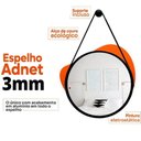 Ver imagem 7 de Kit 2 Espelhos Redondo Adnet Decorativo Suspenso com Alça 30cm + Suporte Marrom com Alça Caramelo