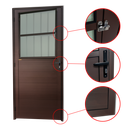 Ver imagem 2 de Porta Alumínio Lambril c/Grade 86 D. V.Boreal Marrom Corten Brimak