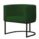 Ver imagem 3 de Kit 2 Poltronas Reforçada Decorativa Sala Estar Jantar Gabriela Base Ferro Preto Suede Verde