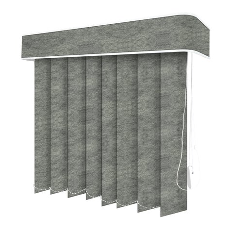 Persiana Vertical Cinza Mesclado - 1,60m Larg X 1,20m Alt - Tecido Blackout - Persianet