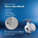 Ver imagem 3 de Kit 4 Rodinhas Rodízio Branco para Móveis 40mm com Parafusos