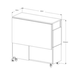 Mesa Dobravel Retangular 1.20 com Rodizio Jade Basoto Brasil - 6