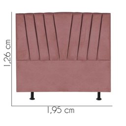 Cabeceira Bélgica 195cm King Size Quarto Luxo Cama Box Suede Rose Gold - D House Decor - 3