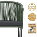 Ver imagem 3 de Mesa com 4 Cadeiras de Jantar Roma 100cm e Noronha em Aluminío Preto Corda Nautica Estofado 11 Trama