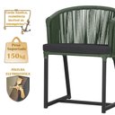 Ver imagem 4 de Mesa com 4 Cadeiras de Jantar Roma 100cm e Noronha em Aluminío Preto Corda Nautica Estofado 11 Trama