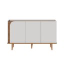 Ver imagem 3 de Conjunto Buffet e Cristaleira Decorativa Sala de Estar Versátil Village Pés de Madeira Off-white/ Fr