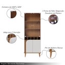 Ver imagem 5 de Conjunto Buffet e Cristaleira Decorativa Sala de Estar Versátil Village Pés de Madeira Off-white/ Fr