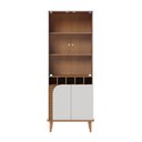 Ver imagem 2 de Conjunto Buffet e Cristaleira Decorativa Sala de Estar Versátil Village Pés de Madeira Off-white/ Fr