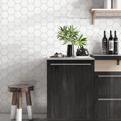 Papel de Parede Geométrico Autocolante Hexágonos Colmeia