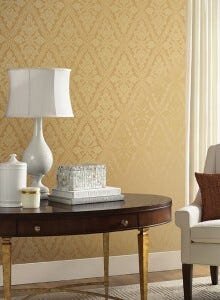 Papel de Parede Importado Adamascado Dourado - Coleção StockBridge Square - YW1450 - 1