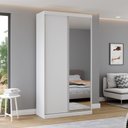 Ver imagem 1 de Guarda Roupas Modulado Solteiro com Espelho 120cm 2 Portas de Correr 100% MDF Royal