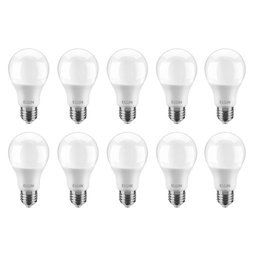 Kit 10 Lâmpadas de LED Branca E27 9W 6500K Bulbo A60 Elgin - 1