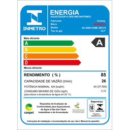 Aquecedor de Água a Gás Komeco Ko 26 Wh Home Branco Digital 26 Litros Bivolt Gás Glp - 6