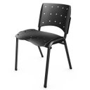 Ver imagem 2 de Cadeira Fixa Secretária Empilhável Ergoplax Plaxmetal Preta