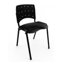 Ver imagem 1 de Cadeira Fixa Secretária Empilhável Ergoplax Plaxmetal Preta