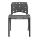 Ver imagem 4 de Cadeira Fixa Secretária Empilhável Ergoplax Plaxmetal Preta