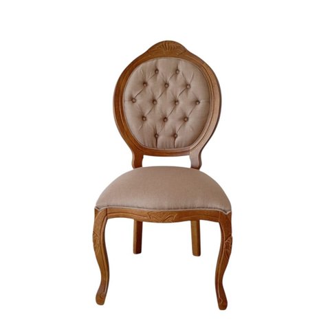 Cadeira Medalhão Entalhada Encosto Capitonê