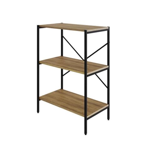 Estante C/03 Prateleiras 84x60x33cm Tub Tueh863 Lâmina Mel - Est.preta Lâmina Mel / Est.preta