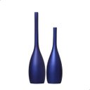Ver imagem 1 de Dupla Garrafa Decorativa Tulipa Decoração Cerâmica Azul