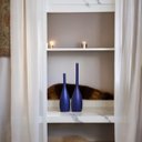 Ver imagem 4 de Dupla Garrafa Decorativa Tulipa Decoração Cerâmica Azul