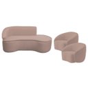 Ver imagem 2 de Kit Divã Recamier Orgânico Marrocos 160cm Lado Direito e 2 Poltronas Amore Linho