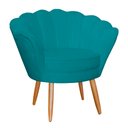 Ver imagem 1 de Poltrona Decorativa para Sala de Estar Charm Suede Azul Turquesa - Montanaris Decor Md Montanaris de