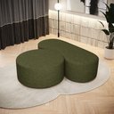 Ver imagem 1 de Kit Puff Redondo Lola e Puff Recamier Orgânico Orbit W01 Linho Verde - Lyam Decor
