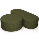 Ver imagem 2 de Kit Puff Redondo Lola e Puff Recamier Orgânico Orbit W01 Linho Verde - Lyam Decor