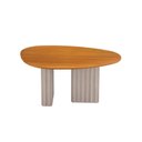 Ver imagem 5 de Conjunto Sala de Jantar 4 Cadeiras Isis Tampo Orgânico MDF 135cm Marrom/Off White/Cinza