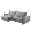 Ver imagem 4 de Sofá Firenze Linho 02 Módulos de 100cm B25cm Meu Sofá Online