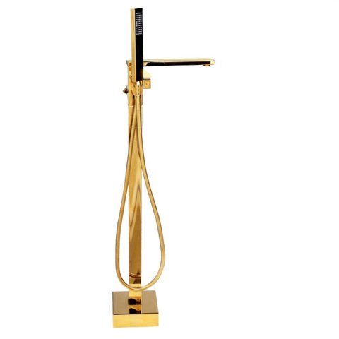 Misturador Monocomando de Piso para Banheira Dourado