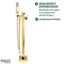 Ver imagem 6 de Misturador Monocomando de Piso para Banheira Dourado