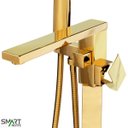 Ver imagem 4 de Misturador Monocomando de Piso para Banheira Dourado