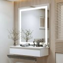 Ver imagem 1 de Espelho Led 80x50 Botão Touch Horizontal Toalete Banheiro Luz Frontal