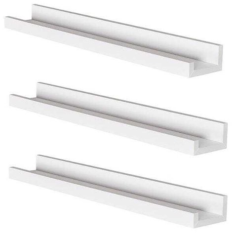 Combo 3 Prateleiras Branco 65cm Tempero Decorativo Quadros Foto Livro mdf