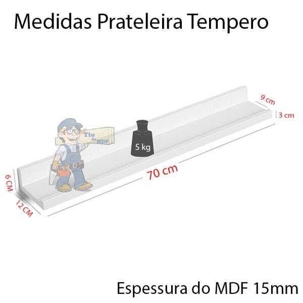 Kit 3 Prateleiras Branco 70cm Tempero Decorativo Quadros Foto Livro mdf - 2