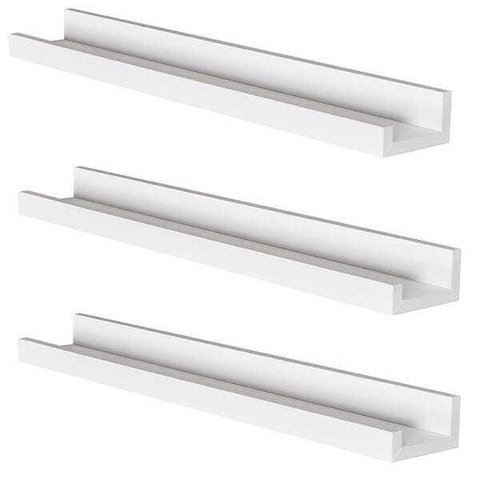 Kit 3 Prateleiras Branco 70cm Tempero Decorativo Quadros Foto Livro MDF