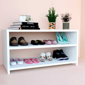 Sapateira 60x25cm Branco Porta de Sala, Quarto e Banheiro MDF