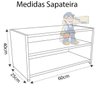 Sapateira 60x25cm Branco Porta de Sala, Quarto e Banheiro MDF - 2