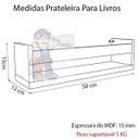 Ver imagem 2 de Combo 2 Prateleira Infantil 50cm Vermelho para Livro Revista Decorativo Mdf