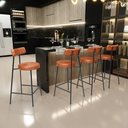 Ver imagem 2 de Kit 02 Banquetas Baixa para Cozinha Sala de Jantar Bancada Milão L02 Couríssimo Camel - lyam decor L