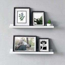 kit 2 Prateleiras Branco 60cm Tempero Decorativo Quadros Foto Livro mdf - 1