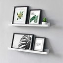 Ver imagem 1 de Kit 2 Prateleiras Branco 75cm Tempero Decorativo Quadros Foto Livro Mdf
