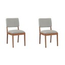 Ver imagem 1 de Kit 2 Cadeiras Decorativa Sala de Jantar Luxo Julia Facto Prata Brilho - Mozzelar