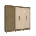 Ver imagem 1 de Guarda Roupa Casal 245cm 5 Portas 4 Gavetas com Pés Cb03n564 Kappesberg - Nogueira/macadâmia