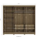 Ver imagem 4 de Guarda Roupa Casal 245cm 5 Portas 4 Gavetas com Pés Cb03n564 Kappesberg - Nogueira/macadâmia