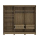 Ver imagem 3 de Guarda Roupa Casal 245cm 5 Portas 4 Gavetas com Pés Cb03n564 Kappesberg - Nogueira/macadâmia