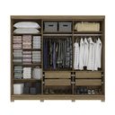 Ver imagem 2 de Guarda Roupa Casal 245cm 5 Portas 4 Gavetas com Pés Cb03n564 Kappesberg - Nogueira/macadâmia