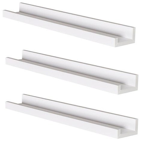 Combo 3 Prateleiras Branco 60cm Tempero Decorativo Quadros Foto Livro Mdf