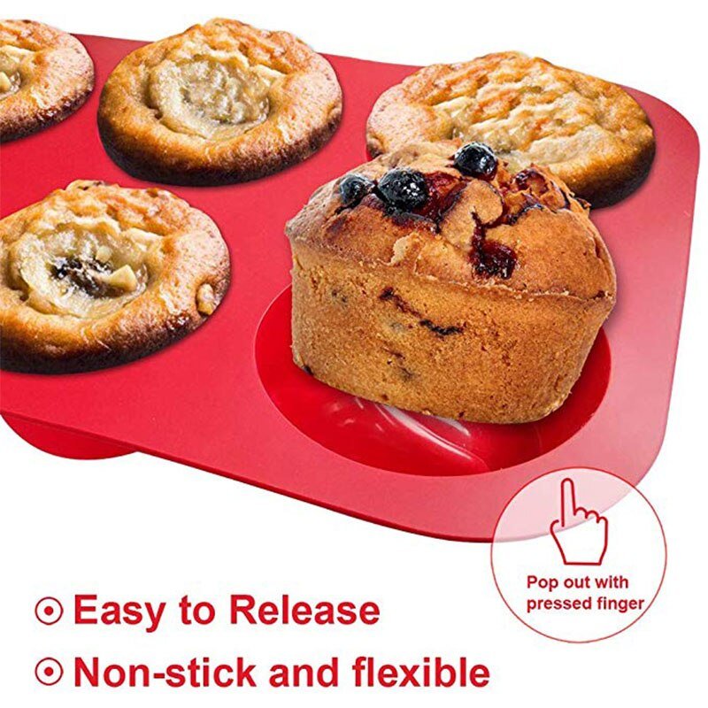 Molde De Metal Antiaderente WALFOS, Utensílios De Cozinha Para Fondant, 1 Peça De Silicone Com 6 Cop - 4